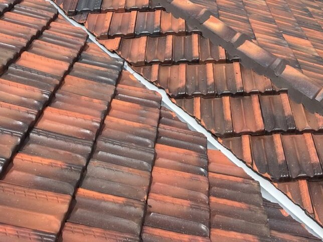 Newly installed roof valley